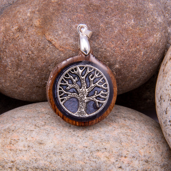 Handcrafted Bespoke Tree of Life Pendant; set in hand-turned Walnut wood.| Jabbawocky Crafts (jabbawockycrafts.co.uk)